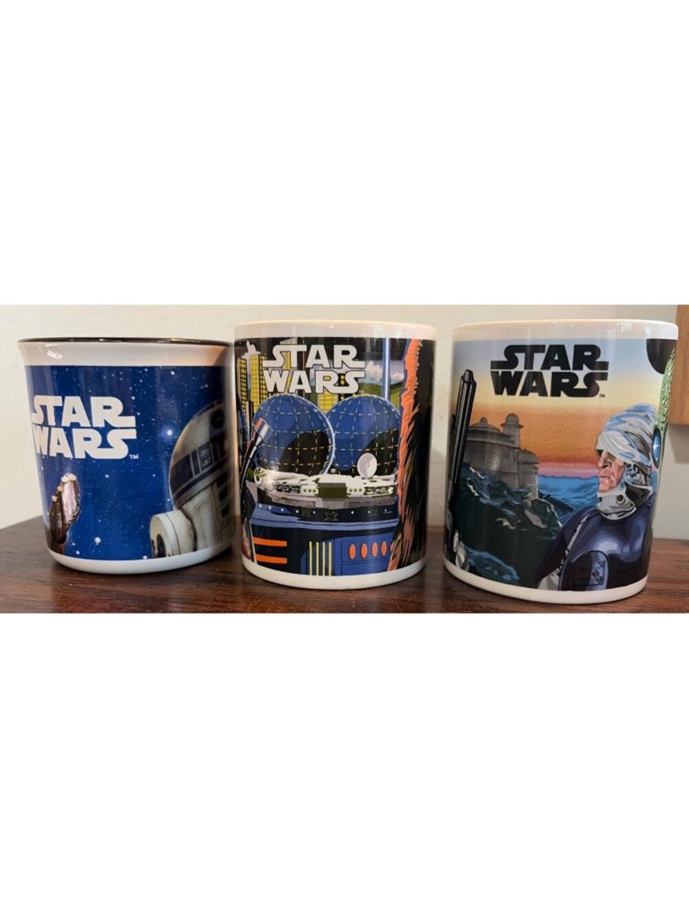 Star Wars Galerie Lot Of 3 Ceramic Mugs Iconic Characters R2D2, C3PO, Chewbacca